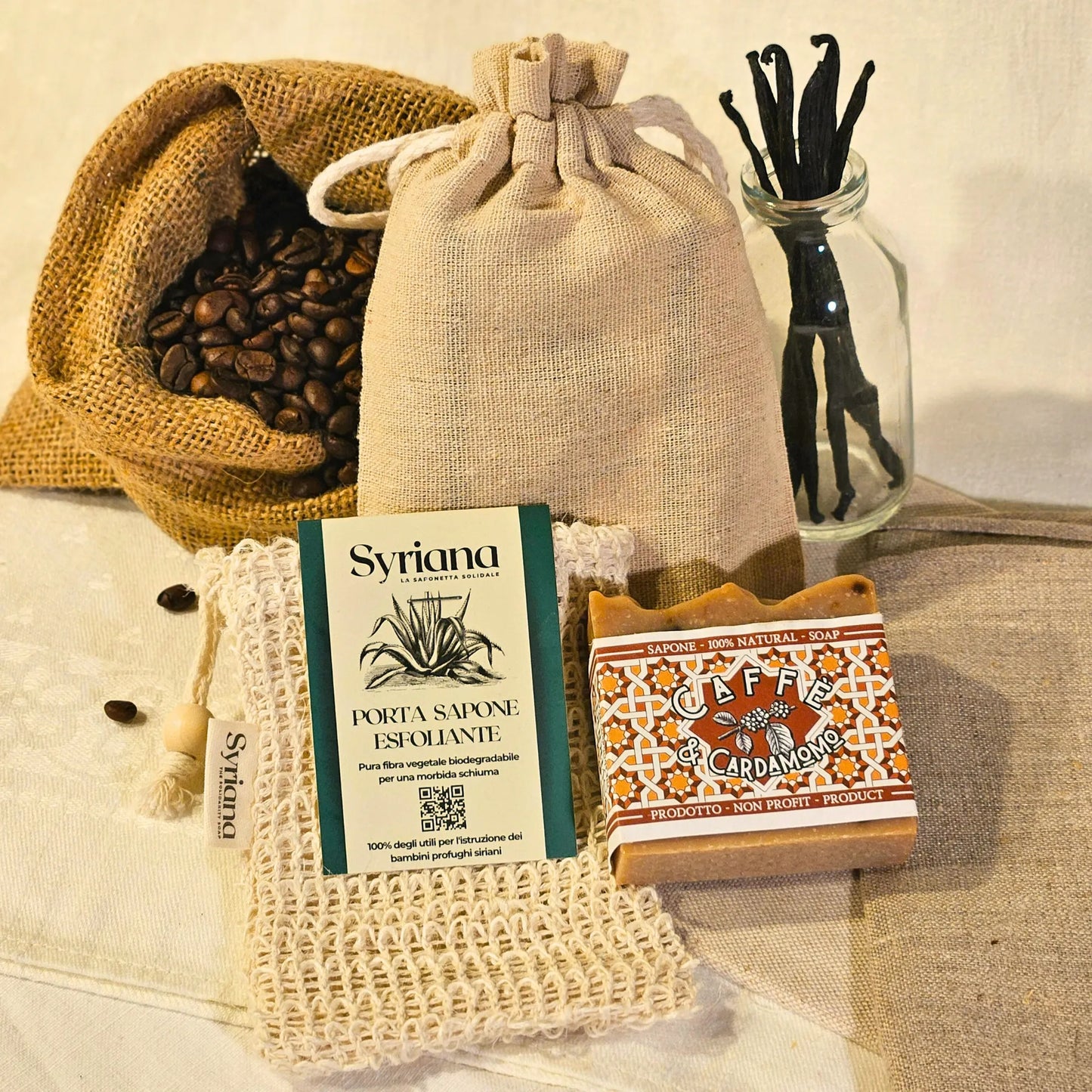 Savon à l'huile de graines de café et cardamome | Savon solide naturel artisanal fabriqué par saponification à froid