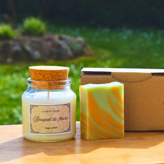 Coffret « Un moment pour soi » — bougie parfumée et savon artisanal | Le sens des choses – Boutique de bougies parfumées végétales, décorations et bien-être