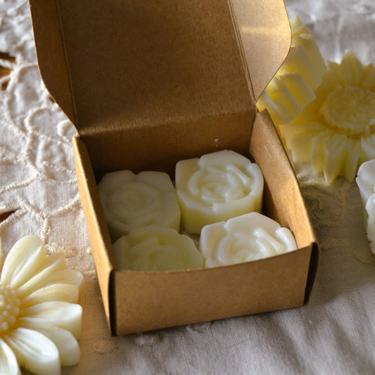 Image de Coffret découverte de quatre mini fondants parfumés | Le sens des choses – boutique artisanale éthique de bougies parfumées et savons naturels fabriqués en France