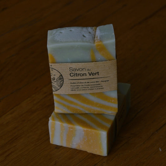 Image de Savon artisanal surgras au citron vert | Le sens des choses — boutique artisanale de savons et bougies parfumées naturels fabriqués en France