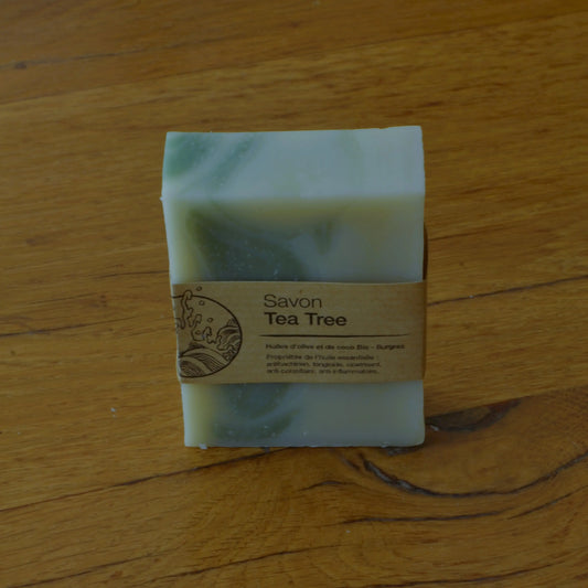 Image de Savon artisanal surgras au tea tree (arbre à thé) | Le sens des choses – boutique artisanale éthique de bougies parfumées et savons naturels fabriqués en France