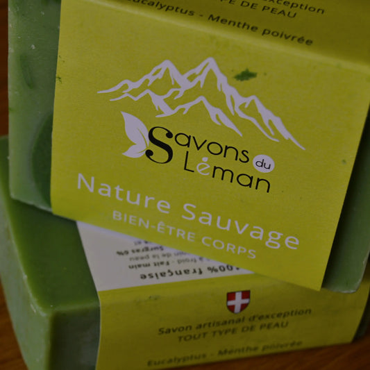 Image de Savon BIO surgras eucalyptus, menthe poivrée et pin « Nature Sauvage » | Le sens des choses — boutique artisanale de savons et bougies parfumées naturels fabriqués en France