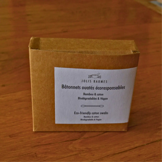 Bâtonnets ouatés écologiques en bambou et coton bio – Création artisanale | Le sens des choses – Boutique de bougies parfumées végétales et objets décoratifs écoresponsables