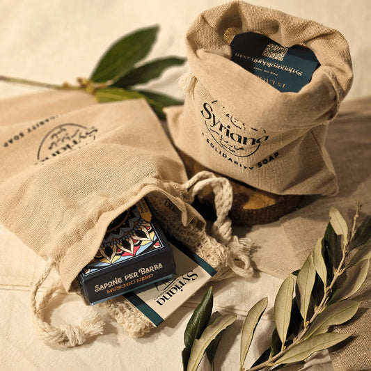 Pochette en lin naturel réutilisable | Savon solide naturel artisanal fabriqué par saponification à froid