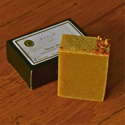 Savon surgras à l'abricot et au curcuma – Création artisanale | Le sens des choses – Boutique de bougies parfumées végétales et objets décoratifs écoresponsables