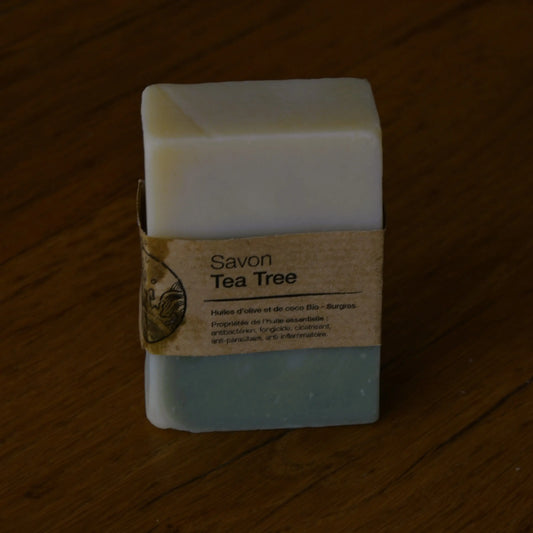 Image de Savon artisanal surgras au tea tree (arbre à thé) | Le sens des choses — boutique artisanale de savons et bougies parfumées naturels fabriqués en France
