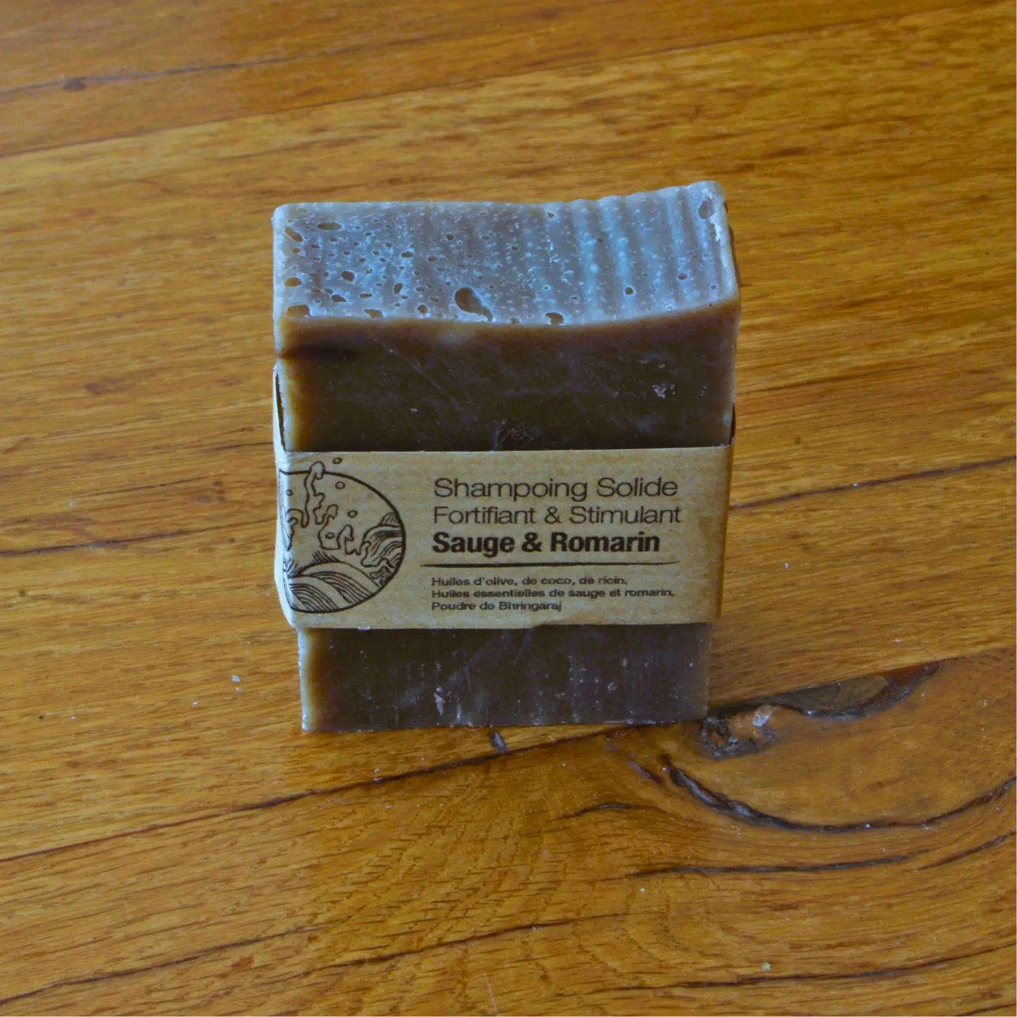 Shampooing solide fortifiant à la sauge et au romarin | Savon solide naturel artisanal fabriqué par saponification à froid