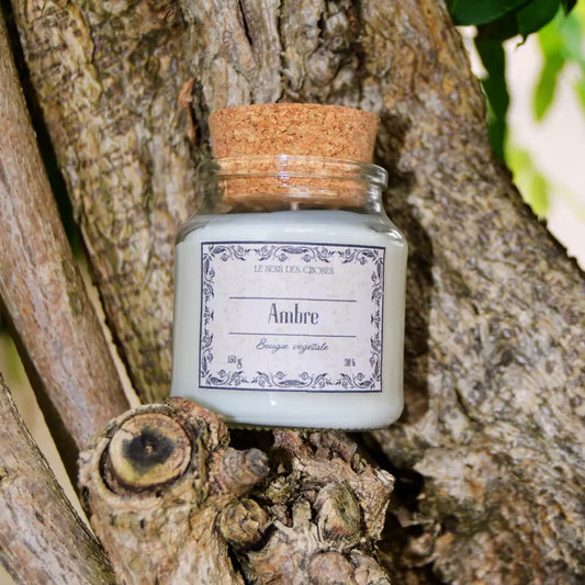 Image de bougie parfumée à l'ambre (nouveau !) | Le sens des choses, boutique en ligne de produits artisanaux, naturels et écoresponsables, fabriqués en France ou en Europe : savons artisanaux, bougies parfumées, accessoires zéro déchet.
