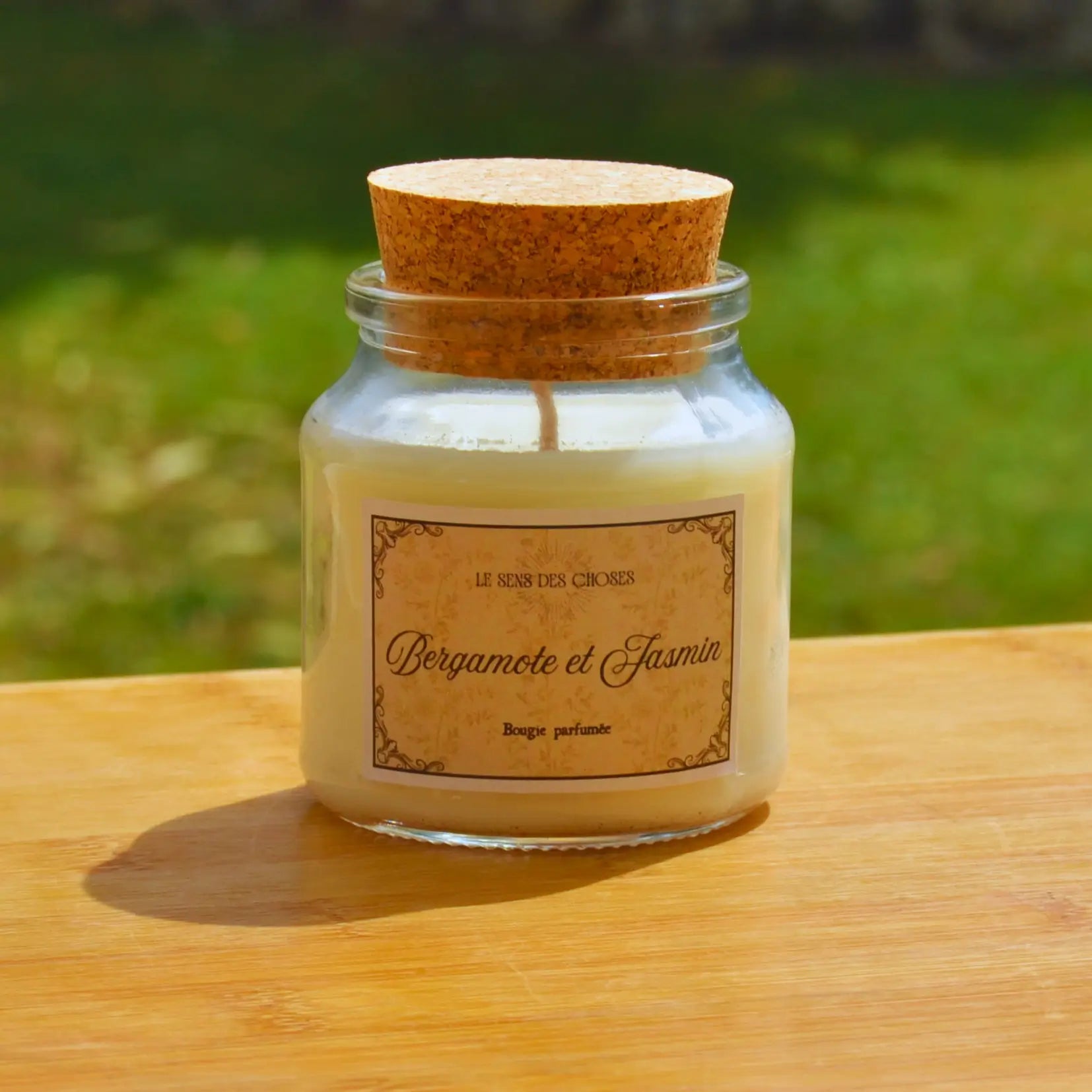 Bougie artisanale parfumée Bergamote et Jasmin | Bougie parfumée naturelle à la cire végétale et parfum de Grasse