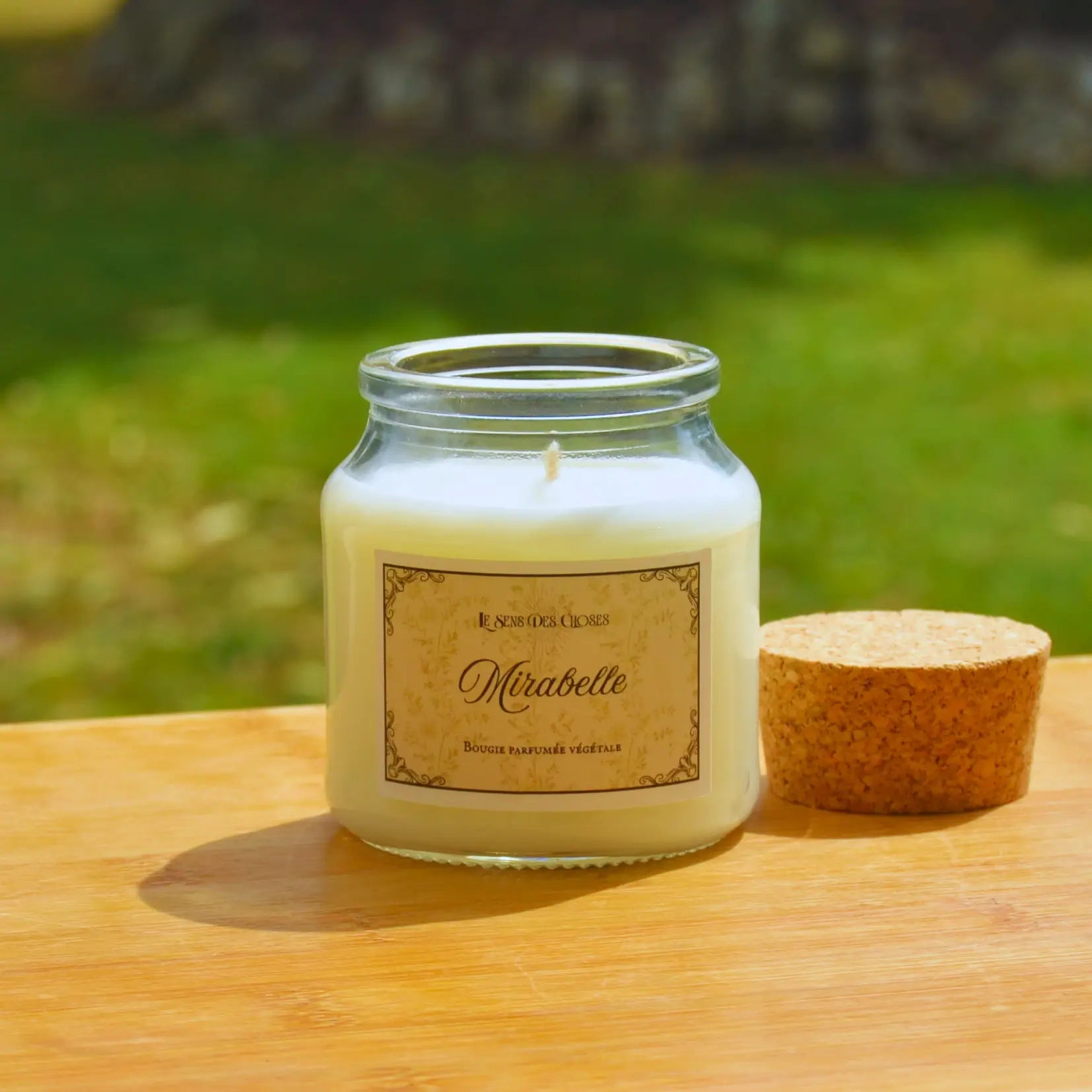 Bougie artisanale parfumée Mirabelle | Bougie parfumée naturelle à la cire végétale et parfum de Grasse
