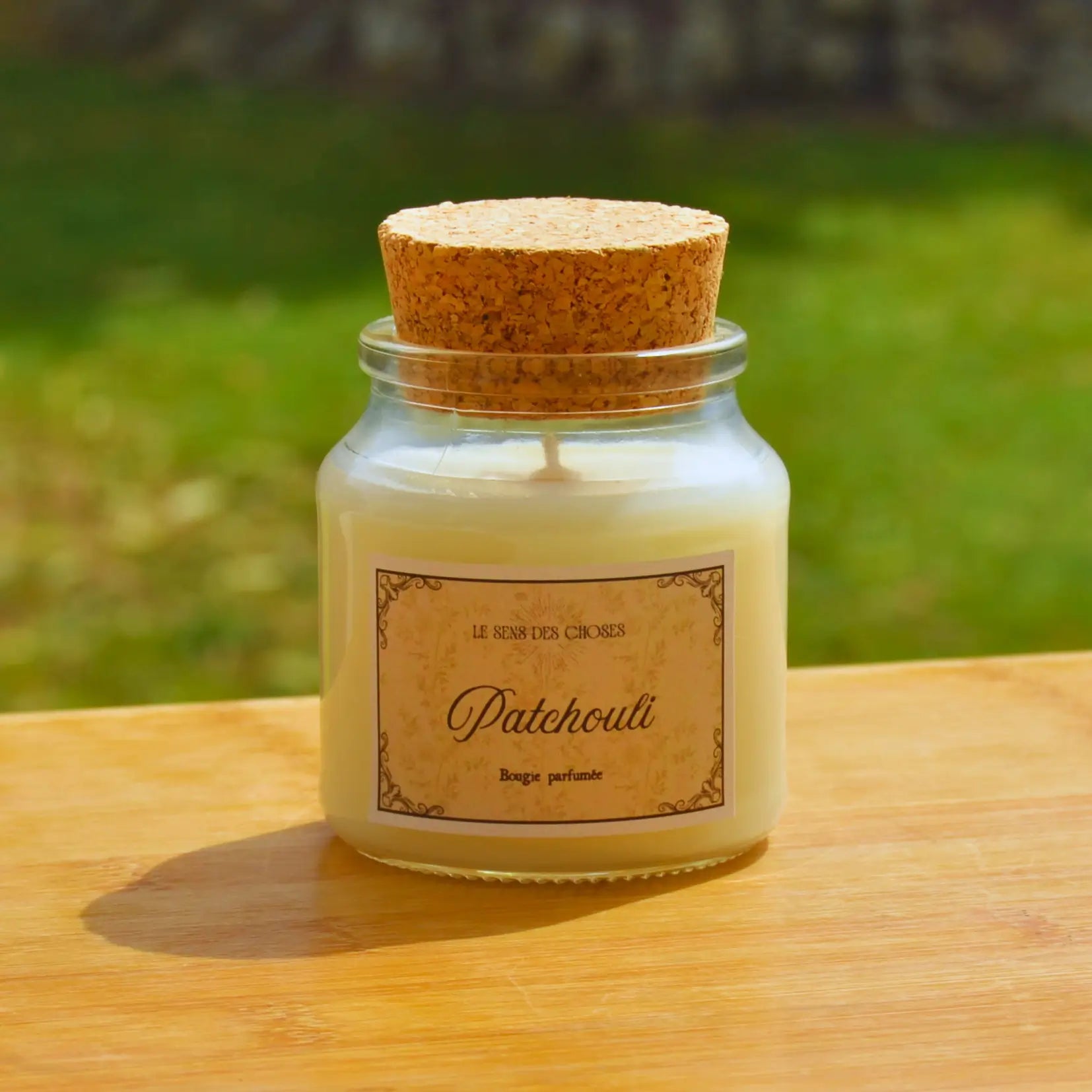Bougie artisanale parfumée Patchouli | Bougie parfumée naturelle à la cire végétale et parfum de Grasse