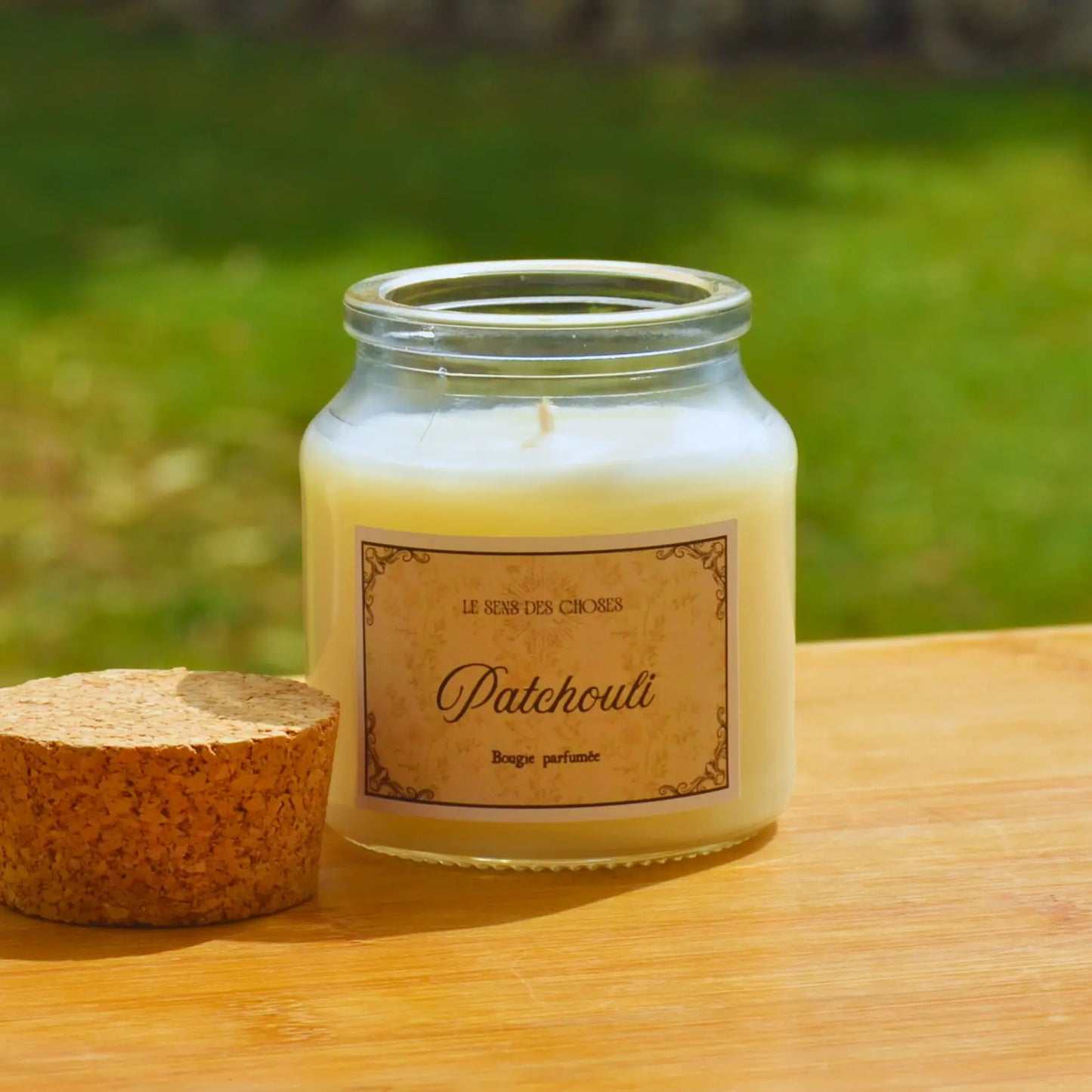Bougie artisanale parfumée Patchouli | Bougie parfumée naturelle à la cire végétale et parfum de Grasse
