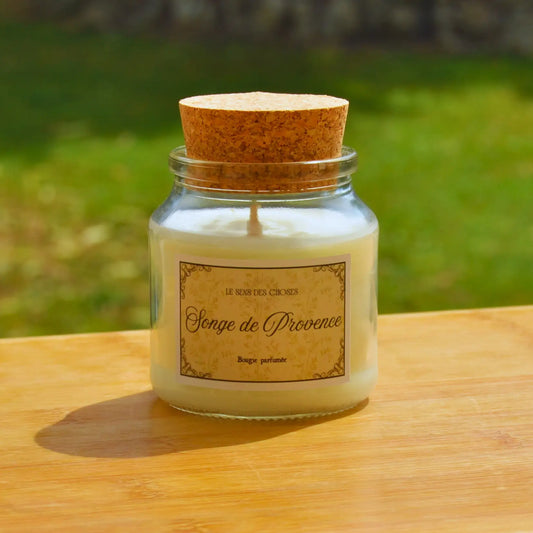 Bougie artisanale parfumée Songe de Provence | Bougie parfumée naturelle à la cire végétale et parfum de Grasse