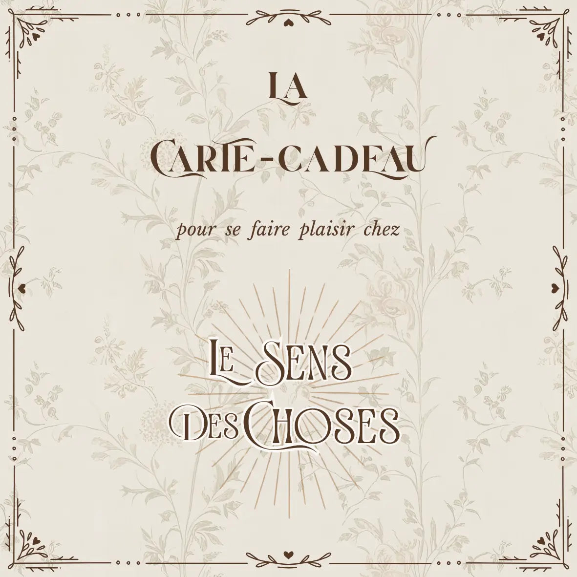 Carte-cadeau digitale Le sens des choses