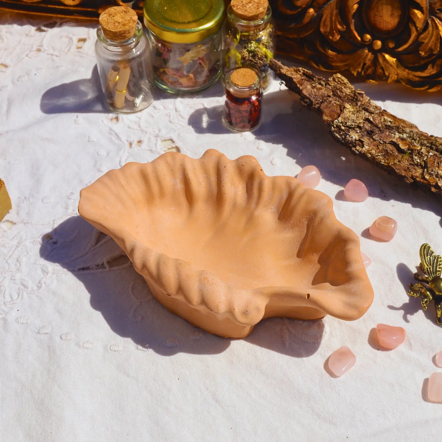 Calliope — Vide-poche coquillage en jesmonite – Création artisanale | Le sens des choses – Boutique de bougies parfumées végétales, décorations et savons