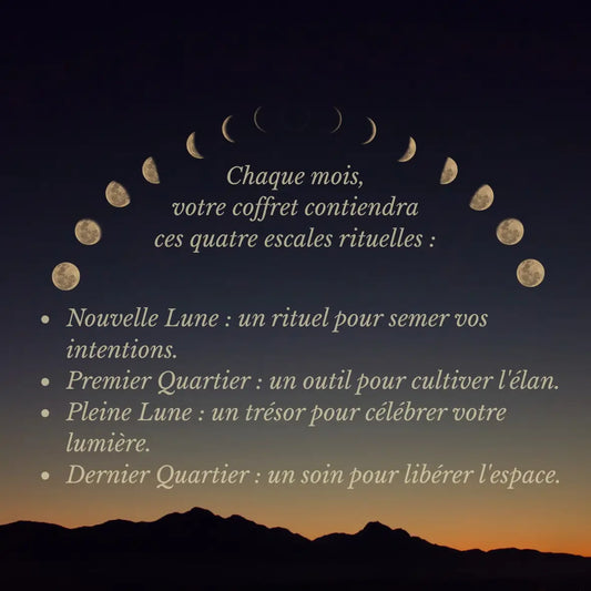 Coffret rituel lunaire du mois d'avril – Création artisanale | Le sens des choses – Boutique de bougies parfumées végétales, décorations et savons