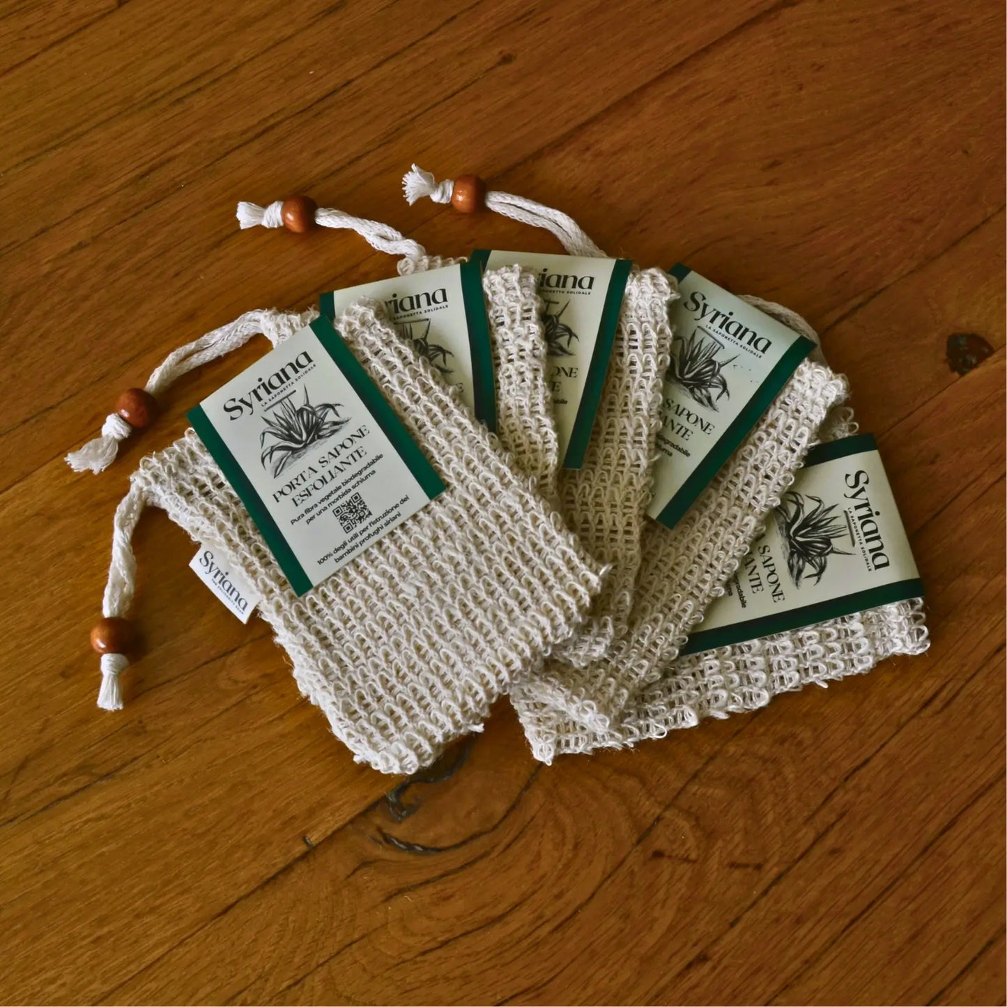 Image de Sachet à savon en sisal naturel biodégradable | Le sens des choses – boutique artisanale éthique de bougies parfumées et savons naturels fabriqués en France