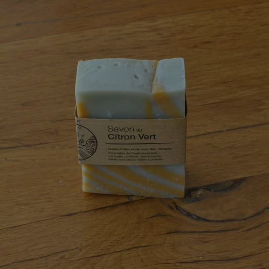 Image de Savon artisanal surgras au citron vert | Le sens des choses – boutique artisanale éthique de bougies parfumées et savons naturels fabriqués en France