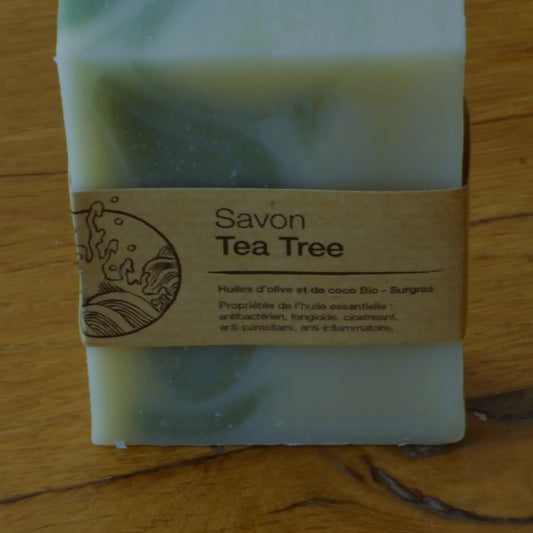 Image de Savon artisanal surgras au tea tree (arbre à thé) | Le sens des choses – boutique artisanale éthique de bougies parfumées et savons naturels fabriqués en France