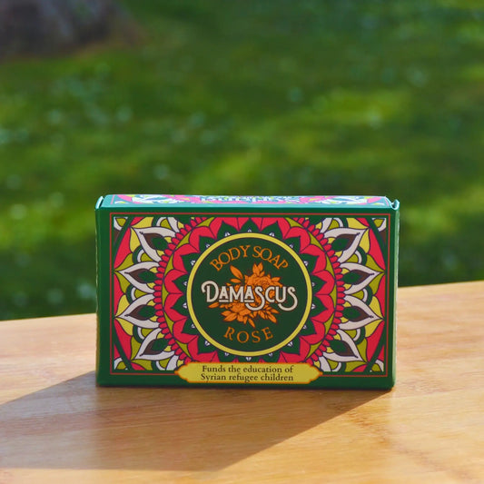 Savon d’Alep à la rose de Damas — Damas | Savon solide naturel artisanal fabriqué par saponification à froid