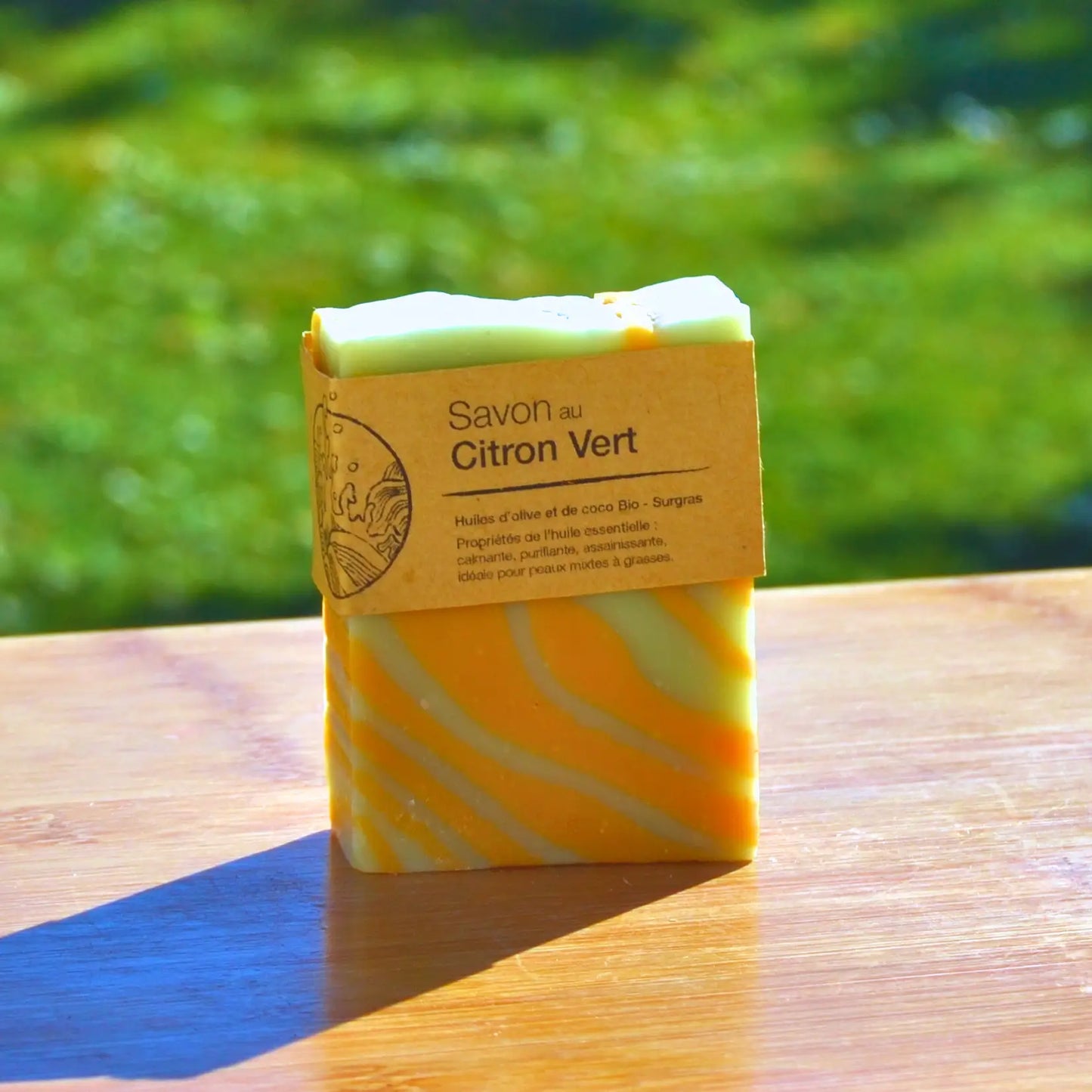 Savon surgras au citron vert | Savon solide naturel artisanal fabriqué par saponification à froid