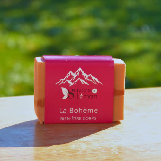 Savon BIO surgras géranium et bergamote — La Bohème – Création artisanale | Le sens des choses – Boutique de bougies parfumées végétales, décorations et savons