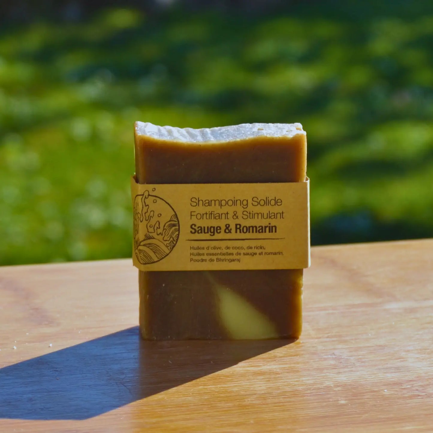 Shampooing solide fortifiant à la sauge et au romarin | Savon solide naturel artisanal fabriqué par saponification à froid