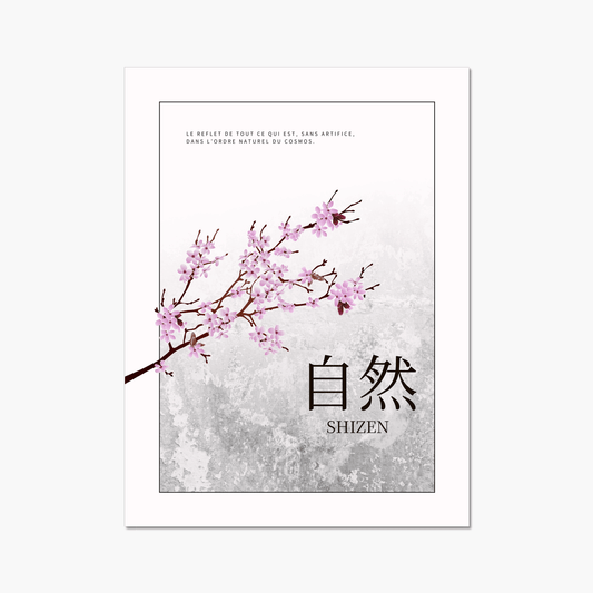 affiche « Le respect de la nature n'a pas de frontière » – Shizen 自然