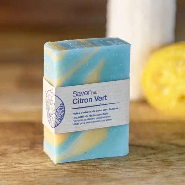 savon au citron vert | Le sens des choses, boutique en ligne de produits artisanaux, naturels et écoresponsables fabriqués en France ou en Europe.