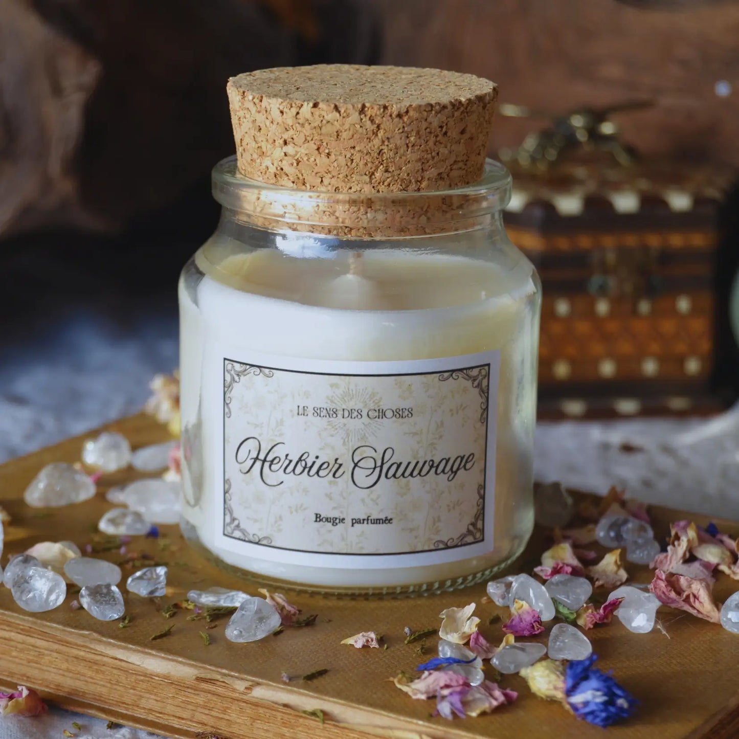 Bougie parfumée artisanale Herbier Sauvage – Création artisanale | Le sens des choses – Boutique de bougies parfumées végétales, décorations et savons