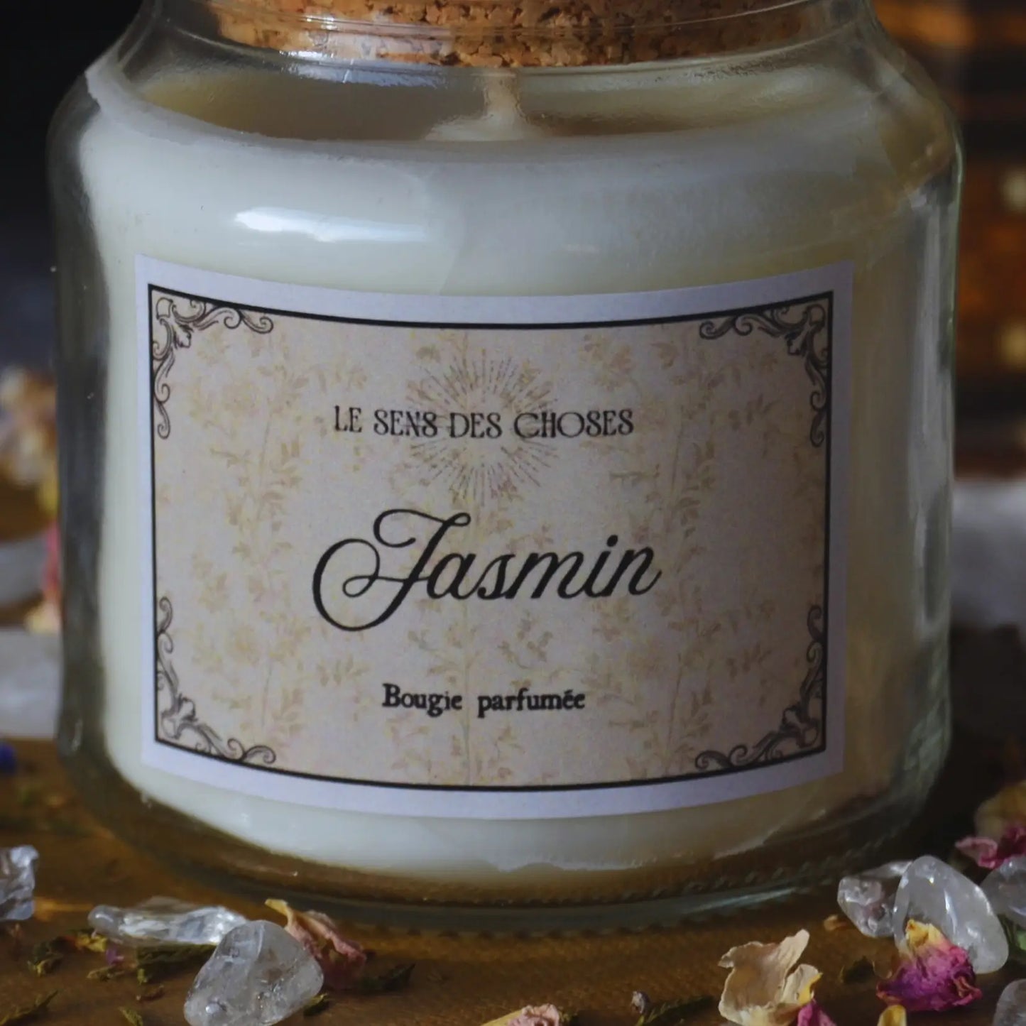 Bougie artisanale parfumée Jasmin | Bougie parfumée naturelle à la cire végétale et parfum de Grasse