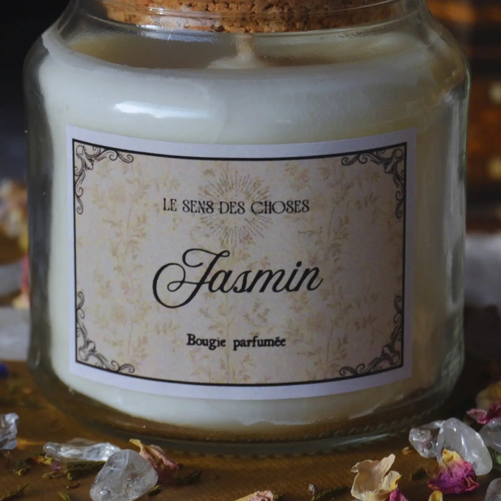 Bougie artisanale parfumée Jasmin | Bougie parfumée naturelle à la cire végétale et parfum de Grasse