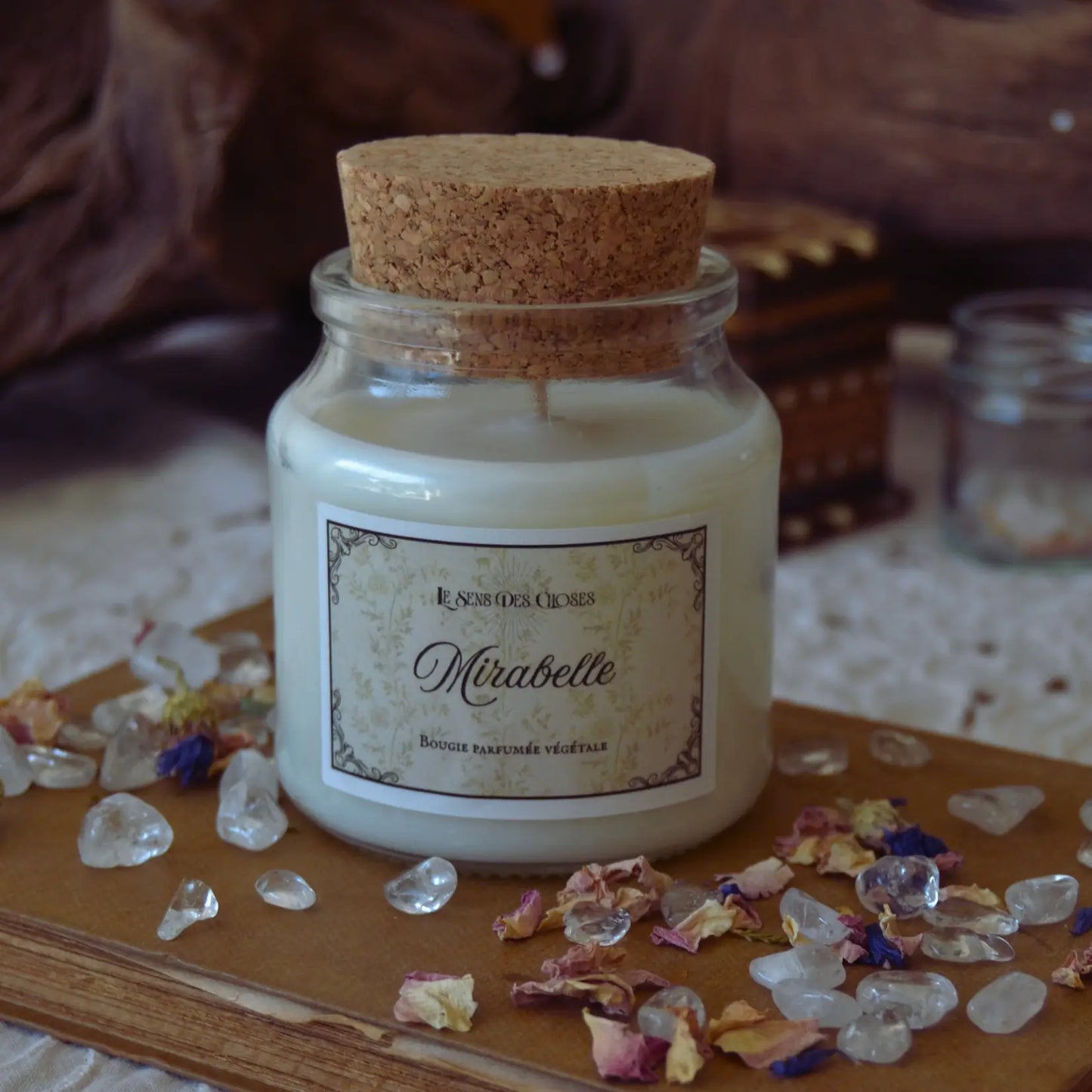 Bougie artisanale parfumée Mirabelle | Bougie parfumée naturelle à la cire végétale et parfum de Grasse