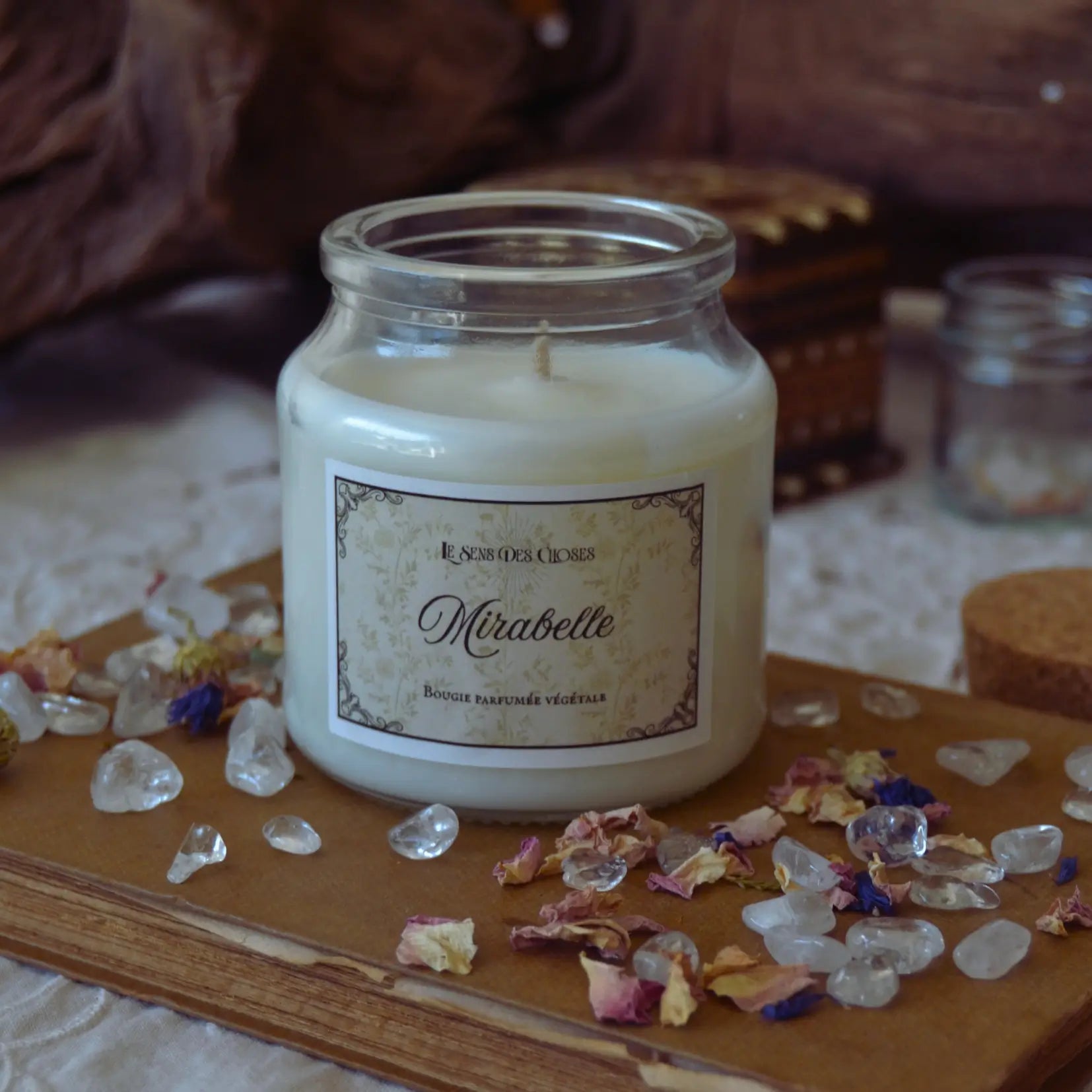 Bougie artisanale parfumée Mirabelle | Bougie parfumée naturelle à la cire végétale et parfum de Grasse