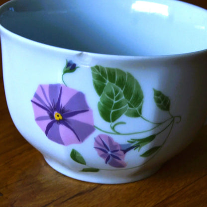 bougie parfumée tasse chinée — porcelaine de Limoges bleutée