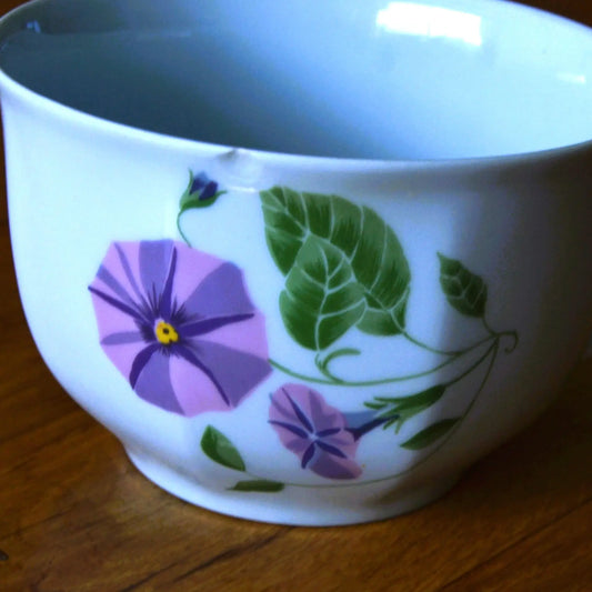bougie parfumée tasse chinée — porcelaine de Limoges bleutée