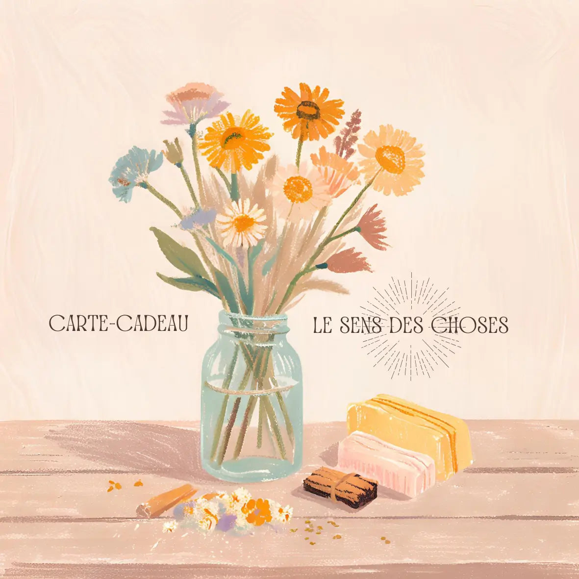 Carte-cadeau digitale Le sens des choses – Création artisanale | Le sens des choses – Boutique de bougies parfumées végétales et objets décoratifs écoresponsables