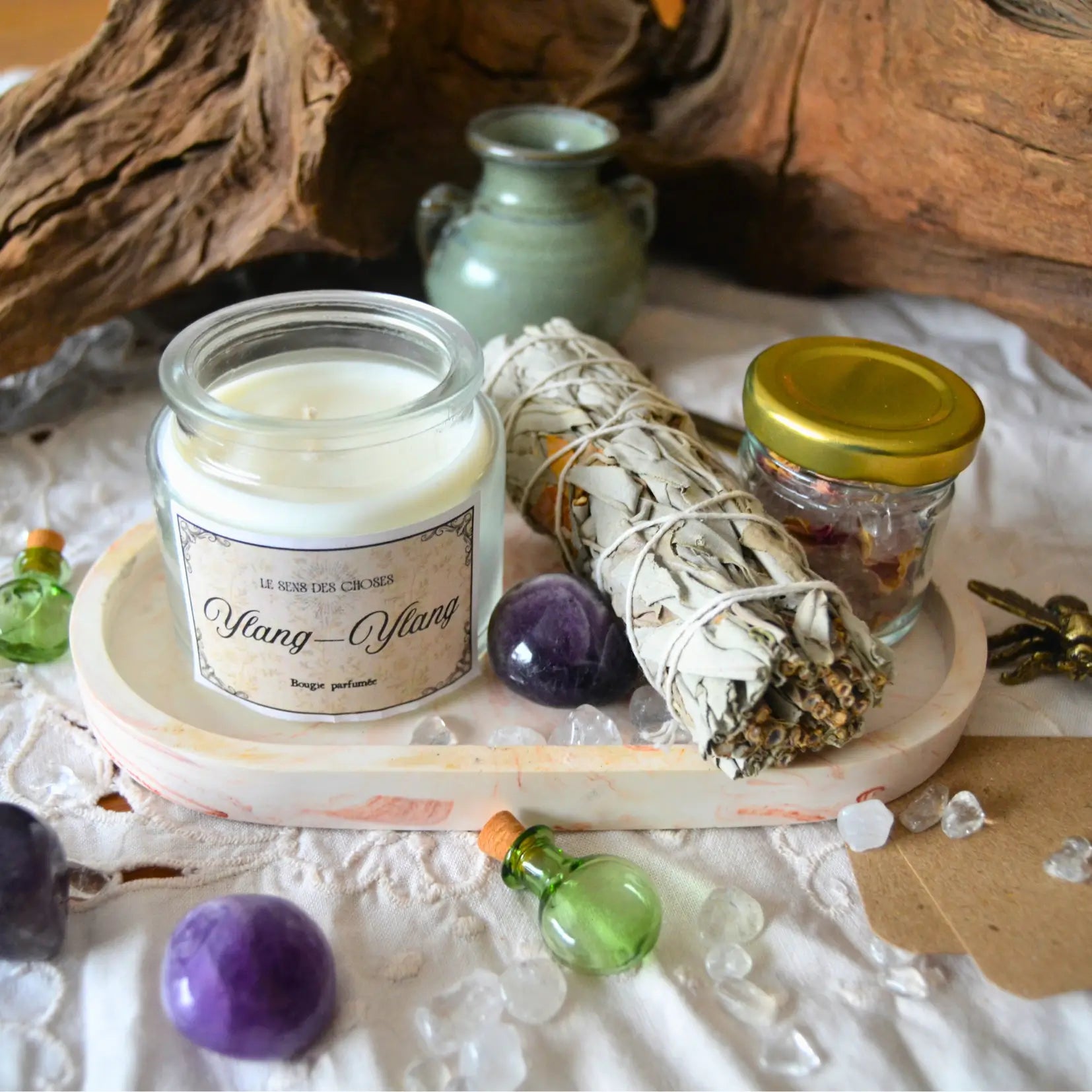 Coffret rituel de Pleine Lune 2026 — Pause et introspection – Création artisanale | Le sens des choses – Boutique de bougies parfumées végétales et objets décoratifs écoresponsables