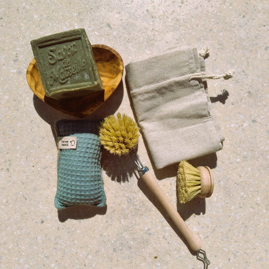 kit cuisine écoresponsable — l'essentiel pour une cuisine durable | Le sens des choses, boutique en ligne de produits artisanaux, naturels et écoresponsables fabriqués en France ou en Europe.