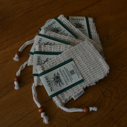Image de Sachet à savon en sisal naturel biodégradable | Le sens des choses – boutique artisanale de savons et bougies parfumées naturels fabriqués en France