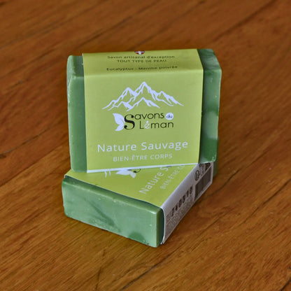 Image de Savon BIO surgras eucalyptus, menthe poivrée et pin « Nature Sauvage » | Le sens des choses – boutique artisanale éthique de bougies parfumées et savons naturels fabriqués en France
