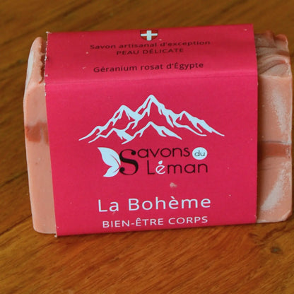 Image de Savon BIO surgras géranium et bergamote « La Bohème » | Le sens des choses – boutique artisanale de bougies parfumées végétales et savons naturels fabriqués en Charente-Maritime